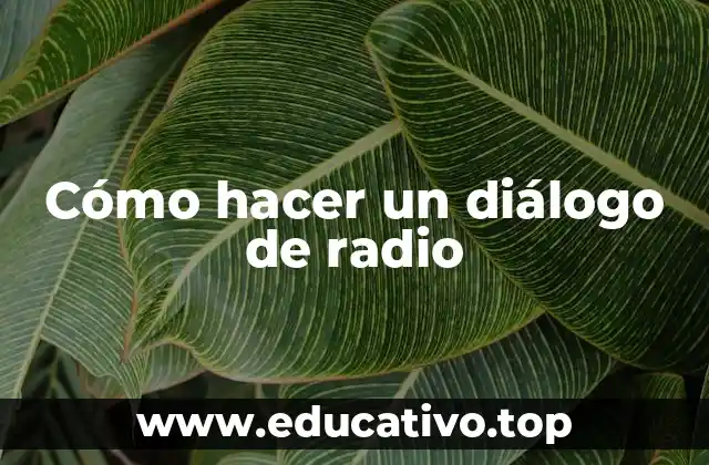 Cómo hacer un diálogo de radio
