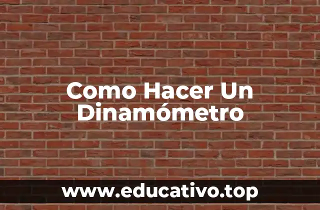 Como Hacer Un Dinamómetro