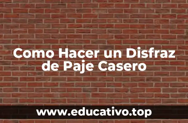 Como Hacer un Disfraz de Paje Casero