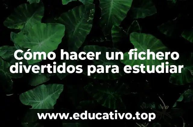 Cómo hacer un fichero divertidos para estudiar