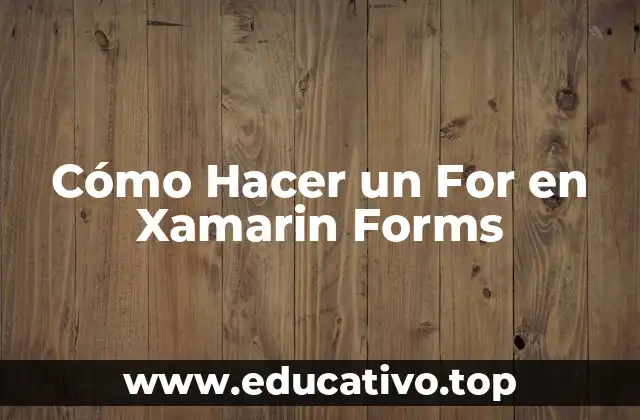 Cómo Hacer un For en Xamarin Forms