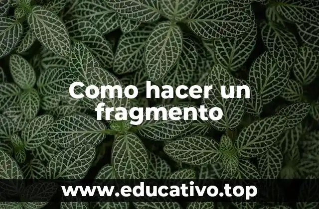 Como hacer un fragmento