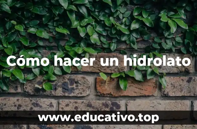 Cómo hacer un hidrolato