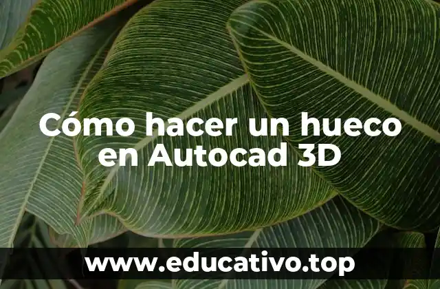 Cómo hacer un hueco en Autocad 3D