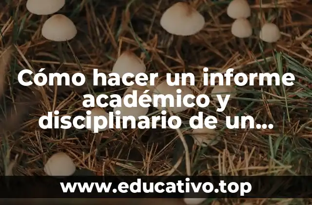 Cómo hacer un informe académico y disciplinario de un estudiante
