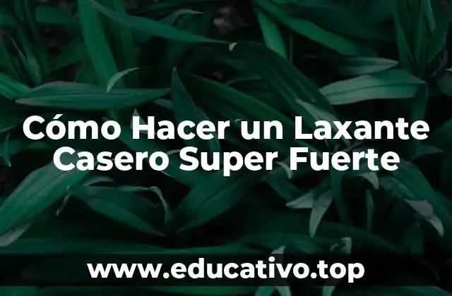Cómo Hacer un Laxante Casero Super Fuerte