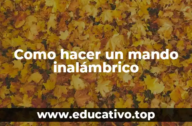 Como hacer un mando inalámbrico