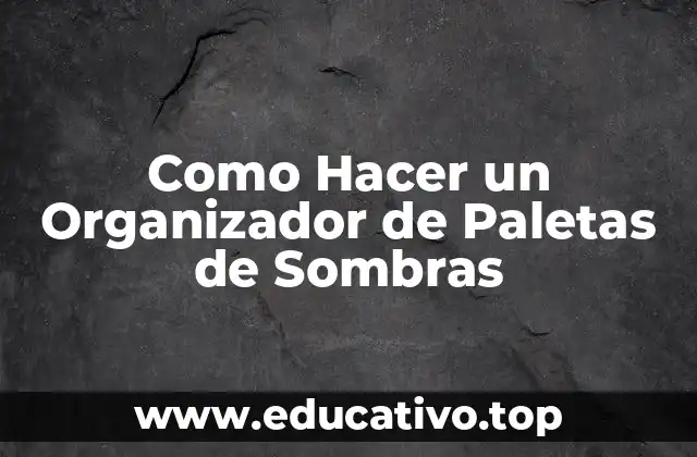 Como Hacer un Organizador de Paletas de Sombras