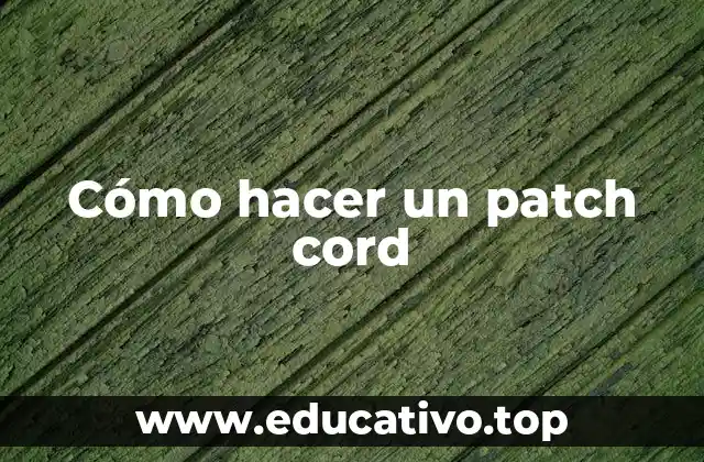 Cómo hacer un patch cord