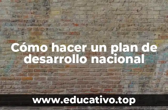 Cómo hacer un plan de desarrollo nacional