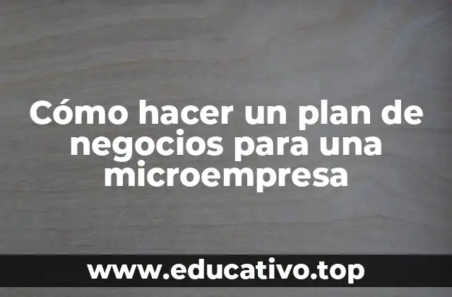 Cómo hacer un plan de negocios para una microempresa