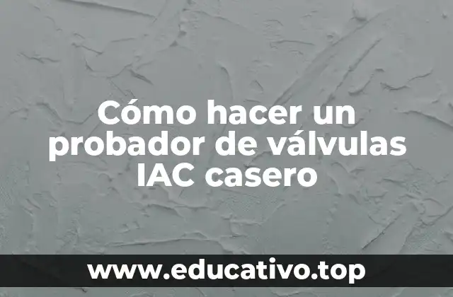Cómo hacer un probador de válvulas IAC casero
