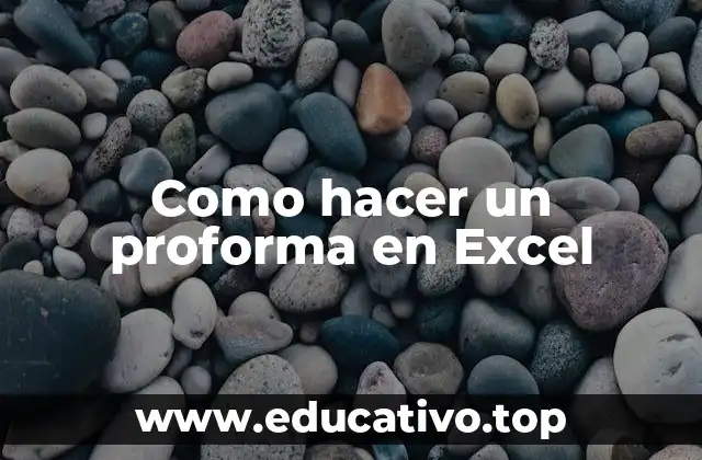 Como hacer un proforma en Excel