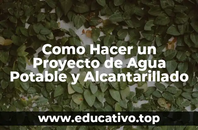 Como Hacer un Proyecto de Agua Potable y Alcantarillado