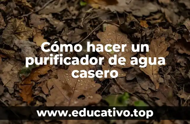 Cómo hacer un purificador de agua casero