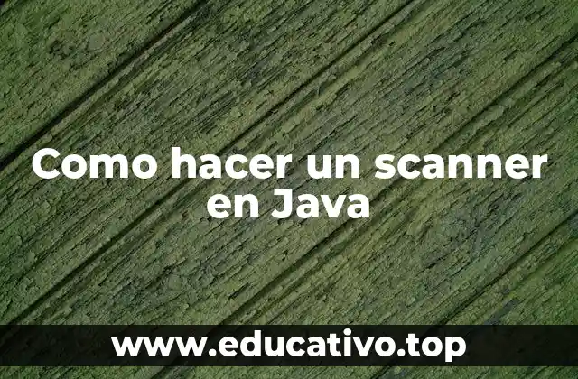 Como hacer un scanner en Java