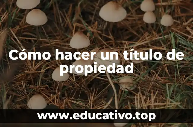 Cómo hacer un título de propiedad