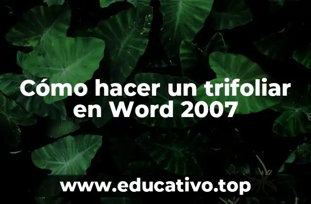 Cómo hacer un trifoliar en Word 2007