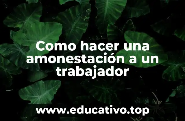 Como hacer una amonestación a un trabajador