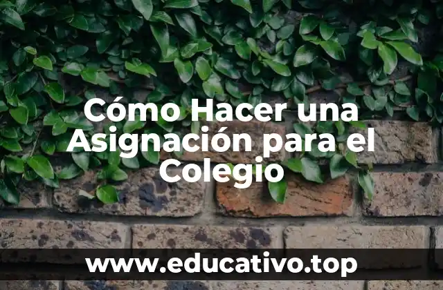 Cómo Hacer una Asignación para el Colegio