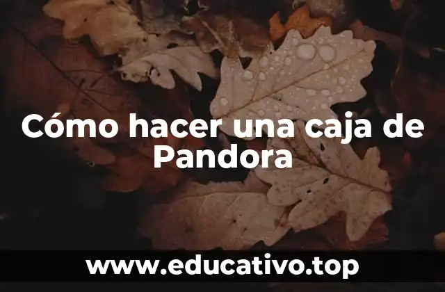 Cómo hacer una caja de Pandora