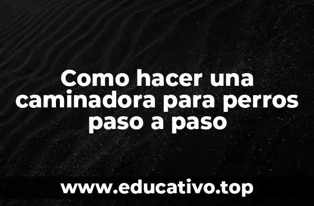 Como hacer una caminadora para perros paso a paso