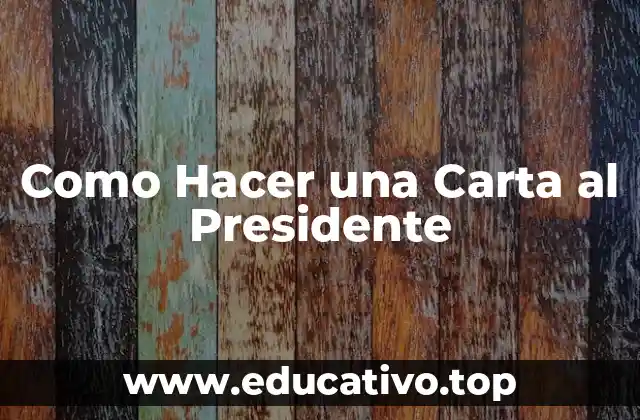 Como Hacer una Carta al Presidente