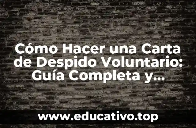 Cómo Hacer una Carta de Despido Voluntario: Guía Completa y Ejemplos