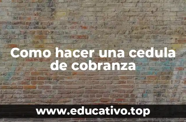 Como hacer una cedula de cobranza