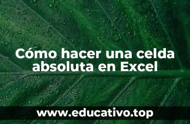 Cómo hacer una celda absoluta en Excel