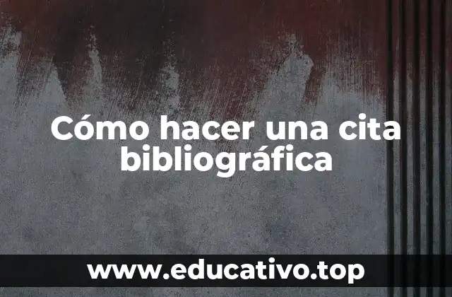 Cómo hacer una cita bibliográfica
