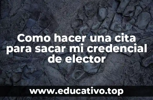 Como hacer una cita para sacar mi credencial de elector