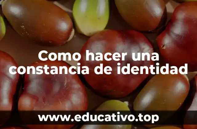 Como hacer una constancia de identidad