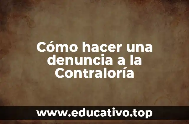 Cómo hacer una denuncia a la Contraloría