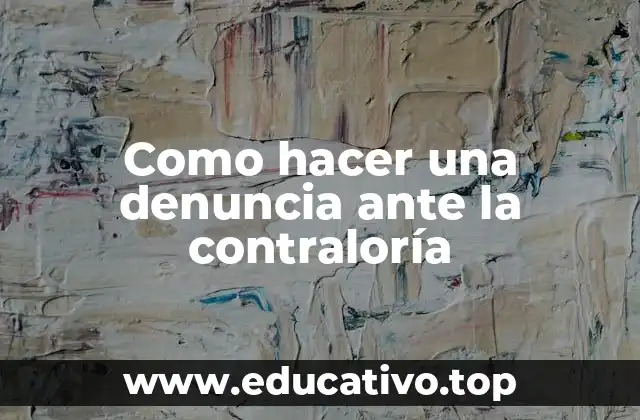 Como hacer una denuncia ante la contraloría