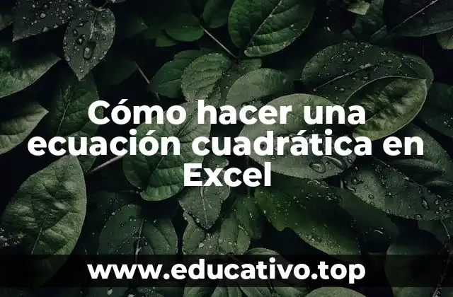 Cómo hacer una ecuación cuadrática en Excel