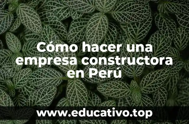 Cómo hacer una empresa constructora en Perú
