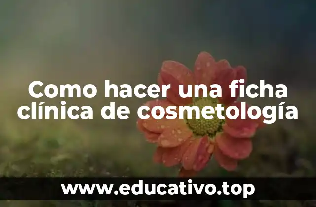 Como hacer una ficha clínica de cosmetología