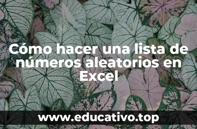 Cómo hacer una lista de números aleatorios en Excel