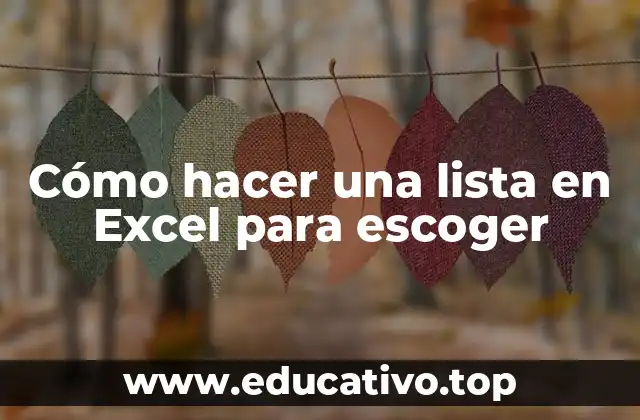 Cómo hacer una lista en Excel para escoger