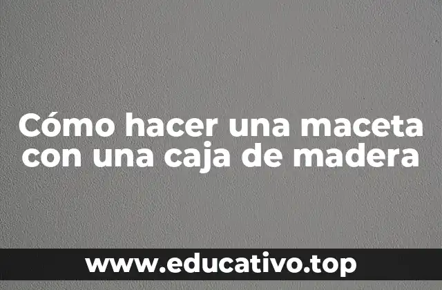 Cómo hacer una maceta con una caja de madera