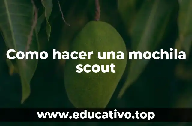 Como hacer una mochila scout