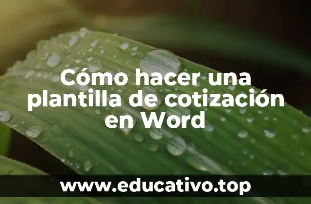 Cómo hacer una plantilla de cotización en Word