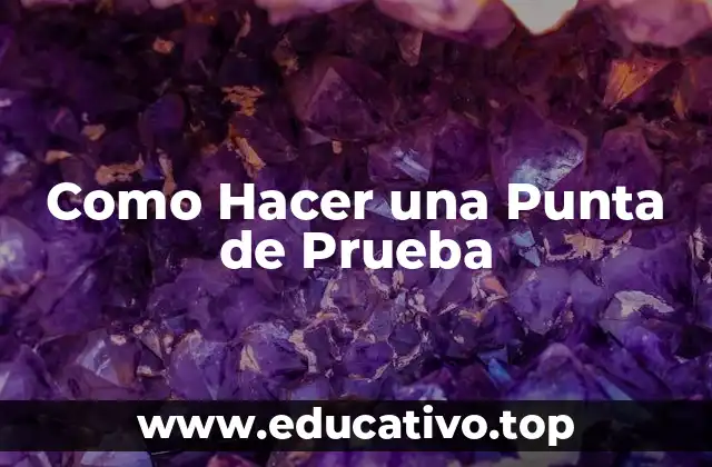 Como Hacer una Punta de Prueba