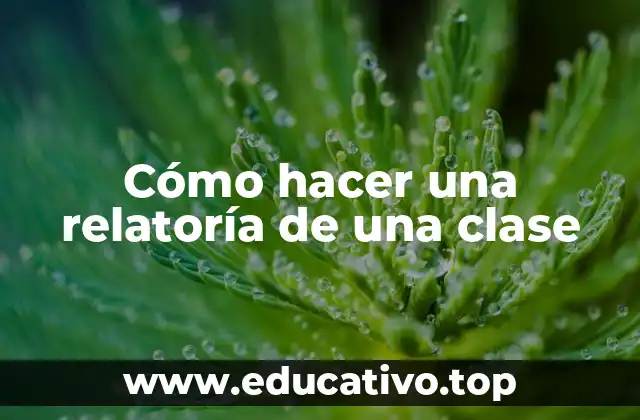Cómo hacer una relatoría de una clase