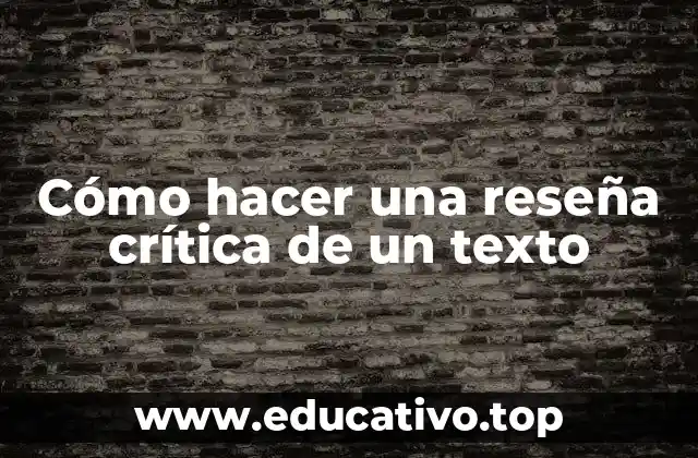 Cómo hacer una reseña crítica de un texto