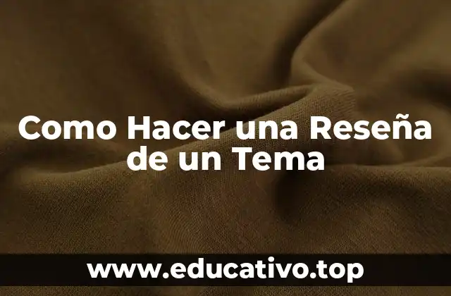 Como Hacer una Reseña de un Tema