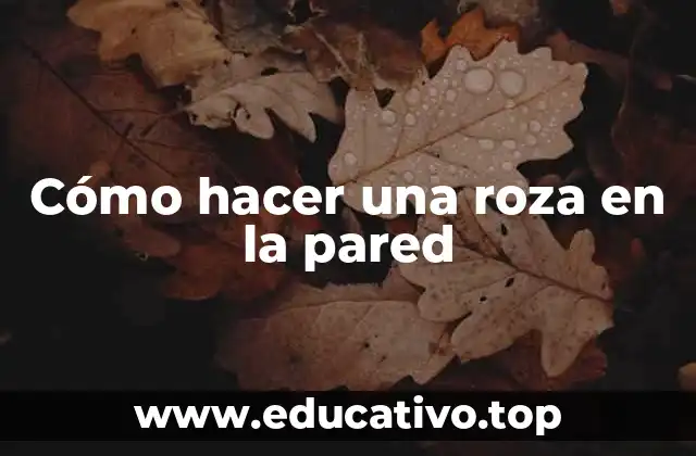 Cómo hacer una roza en la pared