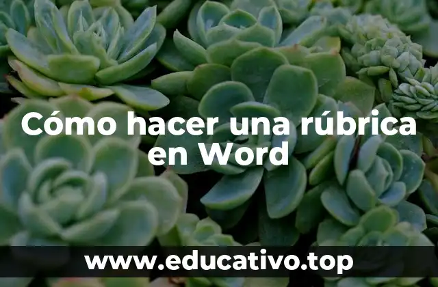 Cómo hacer una rúbrica en Word