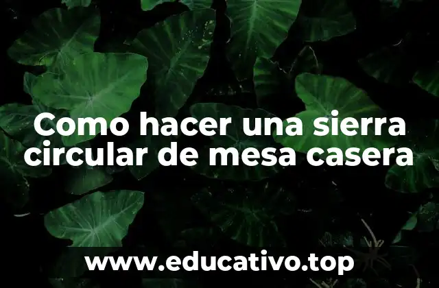 Como hacer una sierra circular de mesa casera